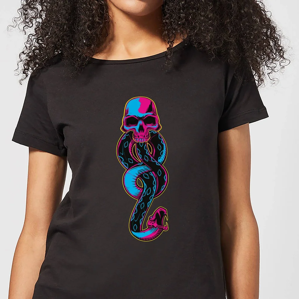 Harry Potter Dark Mark Neon dames t-shirt - Zwart - XS Afbeelding 1