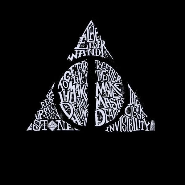 Harry Potter Deathly Hallows Text dames t-shirt - Zwart