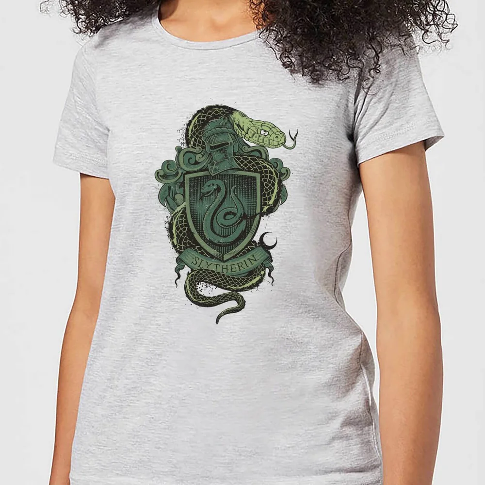Harry Potter Slytherin Drawn Crest dames t-shirt - Grijs - XS Afbeelding 1