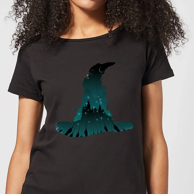 Harry Potter Sorting Hat Silhouet dames t-shirt - Zwart