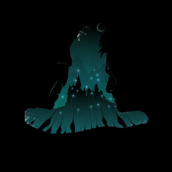 Harry Potter Sorting Hat Silhouet dames t-shirt - Zwart