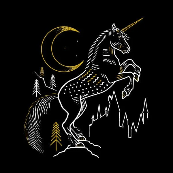 Harry Potter Unicorn dames t-shirt - Zwart