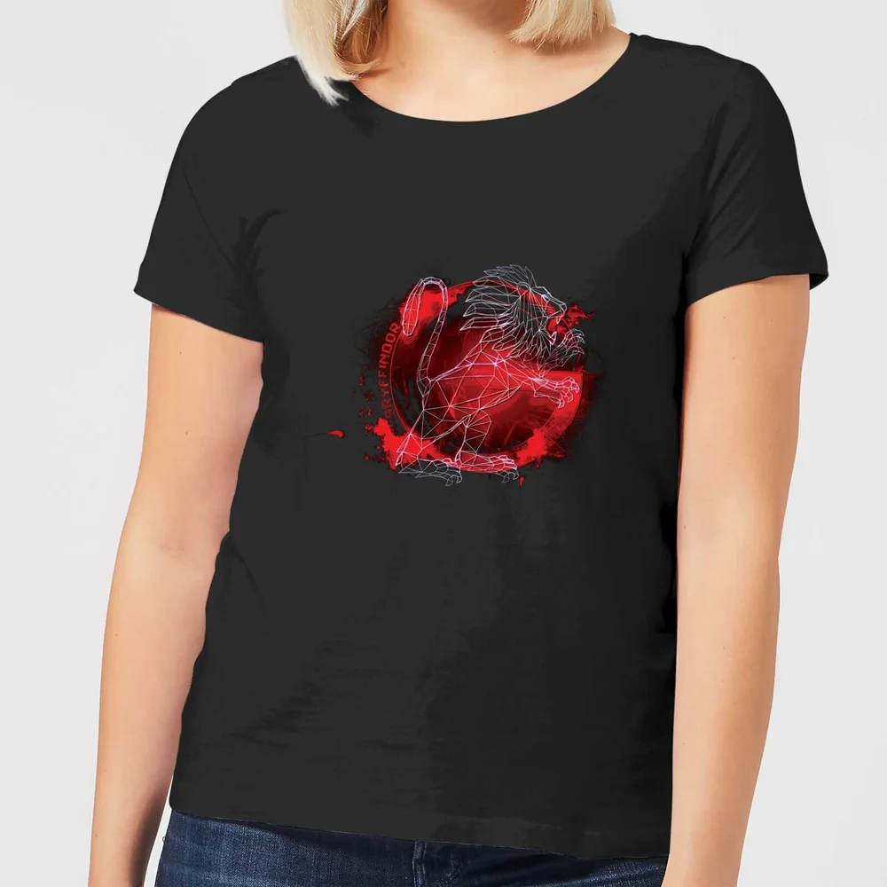 Harry Potter Gryffindor Geometric dames t-shirt - Zwart - S Afbeelding 1
