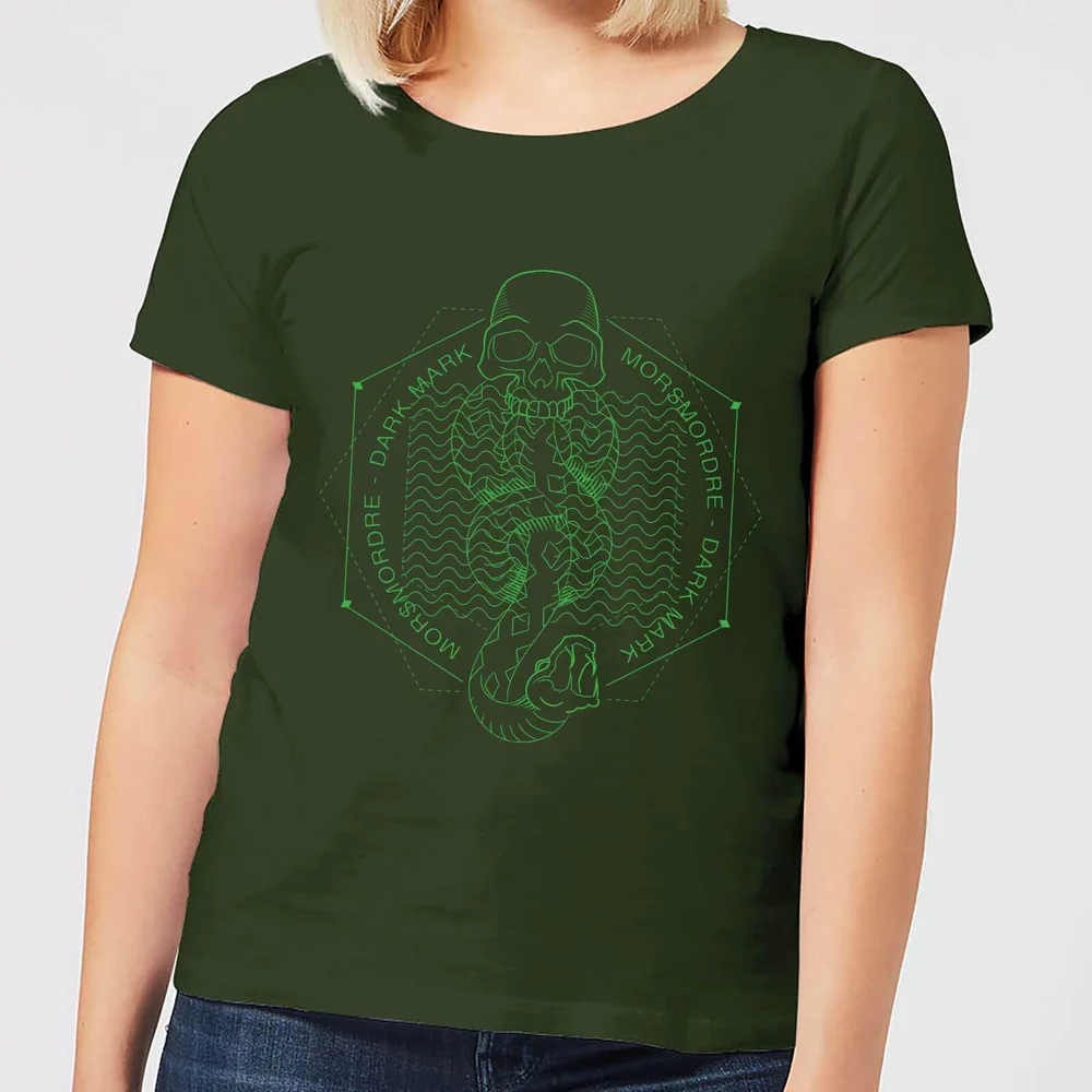 Harry Potter Morsmordre Dark Mark dames t-shirt - Donkergroen - S Afbeelding 1
