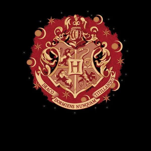 Harry Potter Hogwarts Christmas Crest dames t-shirt - Zwart