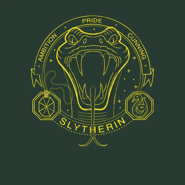Harry Potter Slytherin Snake Badge dames t-shirt - Donkergroen