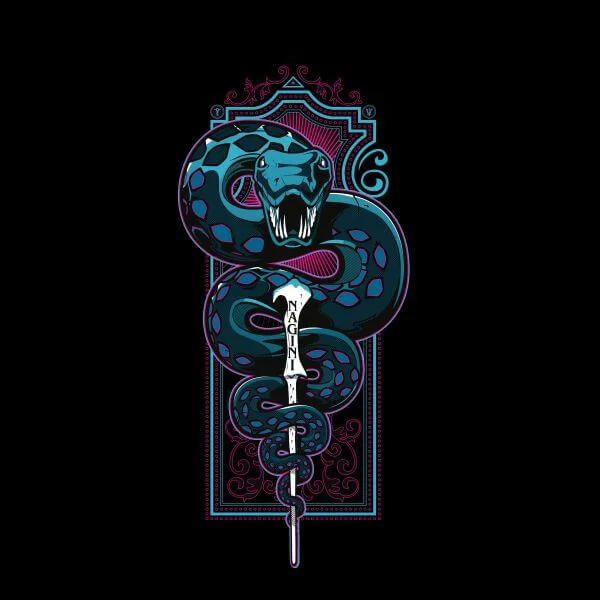 Harry Potter Nagini Neon dames t-shirt - Zwart