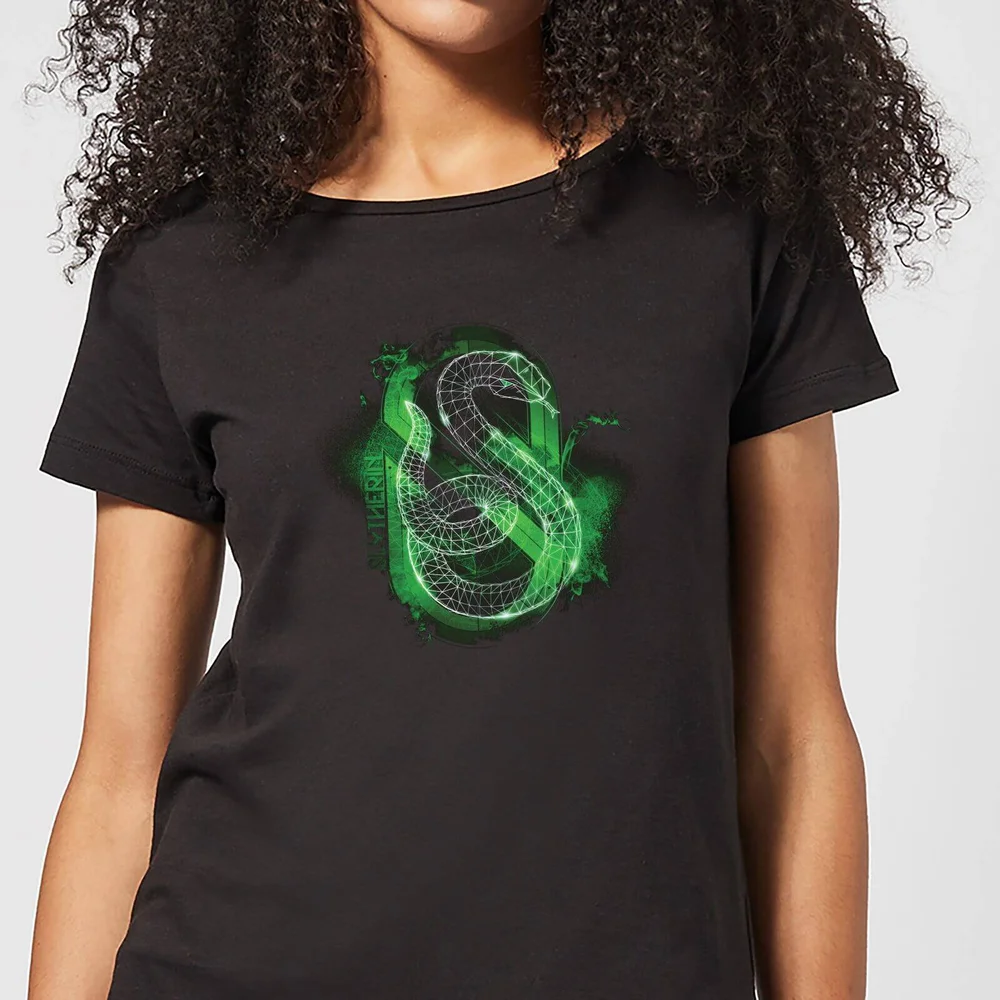 Harry Potter Slytherin Geometric dames t-shirt - Zwart - S Afbeelding 1
