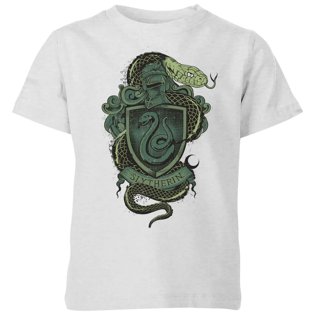 Harry Potter Slytherin Drawn Crest kinder t-shirt - Grijs - 98/104 (3-4 jaar) Afbeelding 1