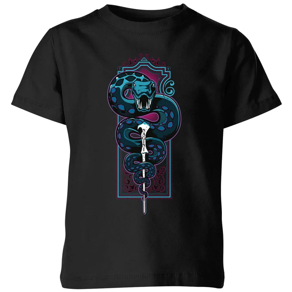 Harry Potter Nagini Neon kinder t-shirt - Zwart - 98/104 (3-4 jaar) Afbeelding 1