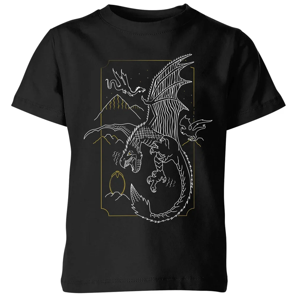 Harry Potter Hungarian Horntail Dragon kinder t-shirt - Zwart - 98/104 (3-4 jaar) Afbeelding 1