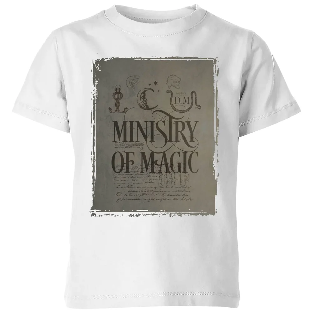 Harry Potter Ministry Of Magic kinder t-shirt - Wit - 98/104 (3-4 jaar) Afbeelding 1
