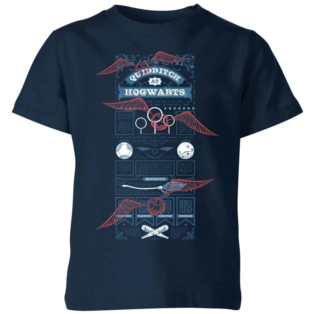Harry Potter Quidditch At Hogwarts kinder t-shirt - Navy - 98/104 (3-4 jaar) Afbeelding 1
