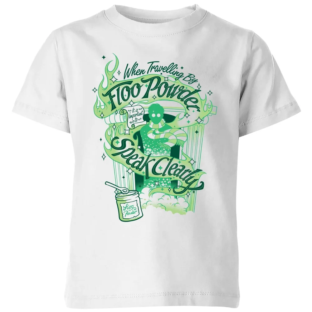 Harry Potter Floo Powder kinder t-shirt - Wit - 98/104 (3-4 jaar) Afbeelding 1