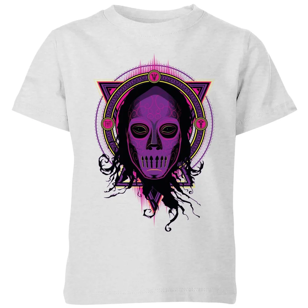 Harry Potter Death Mask 2 Neon kinder t-shirt - Grijs - 98/104 (3-4 jaar) Afbeelding 1