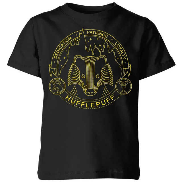 Harry Potter Hufflepuff Badger Badge kinder t-shirt - Zwart