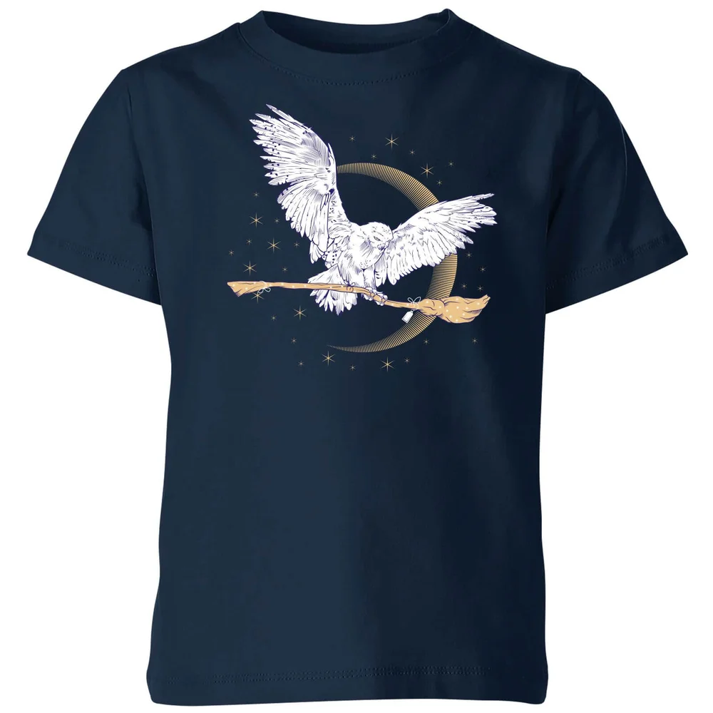 Harry Potter Hedwig Broom kinder t-shirt - Navy - 98/104 (3-4 jaar) Afbeelding 1