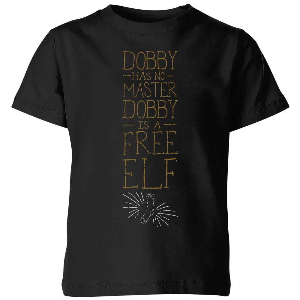 Harry Potter Dobby Is A Free Elf kinder t-shirt - Zwart - 98/104 (3-4 jaar) Afbeelding 1