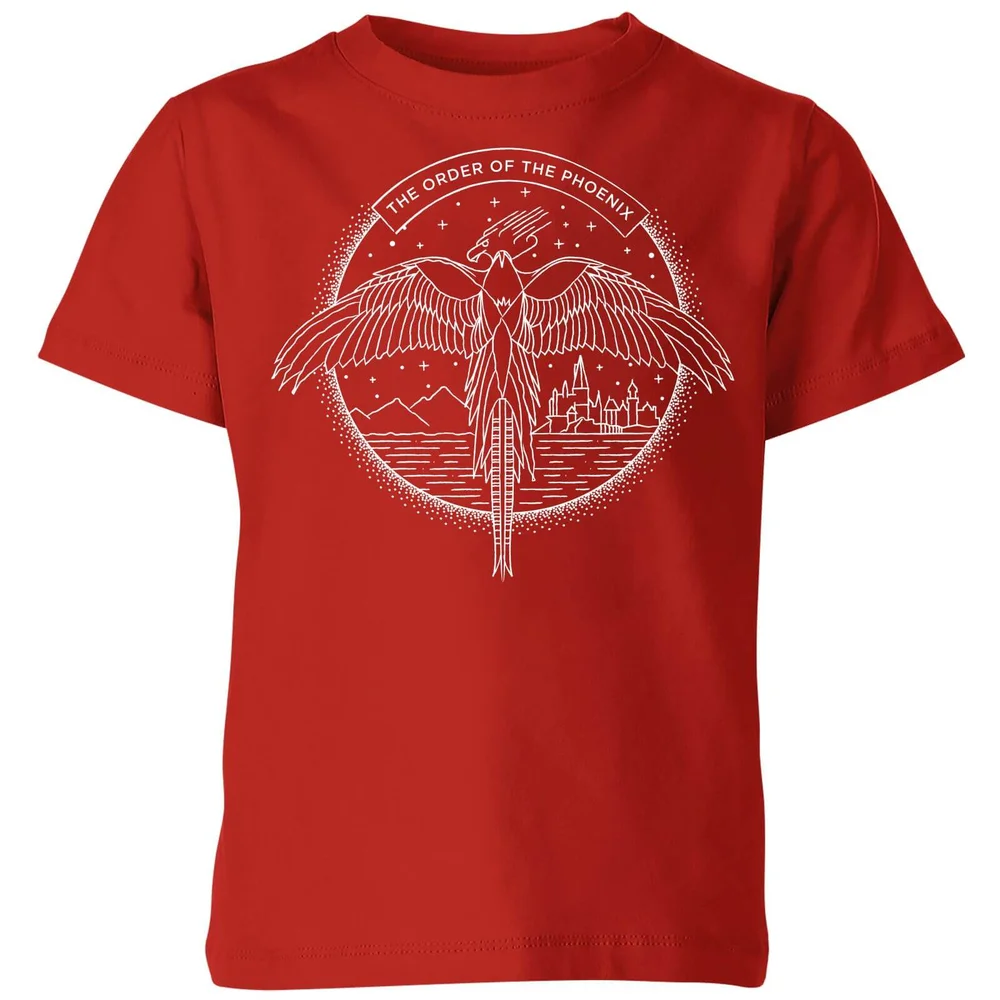 Harry Potter Order Of The Phoenix kinder t-shirt - Rood - 98/104 (3-4 jaar) Afbeelding 1