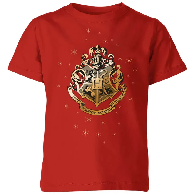 Harry Potter Star Hogwarts Gold Crest kinder t-shirt - Rood