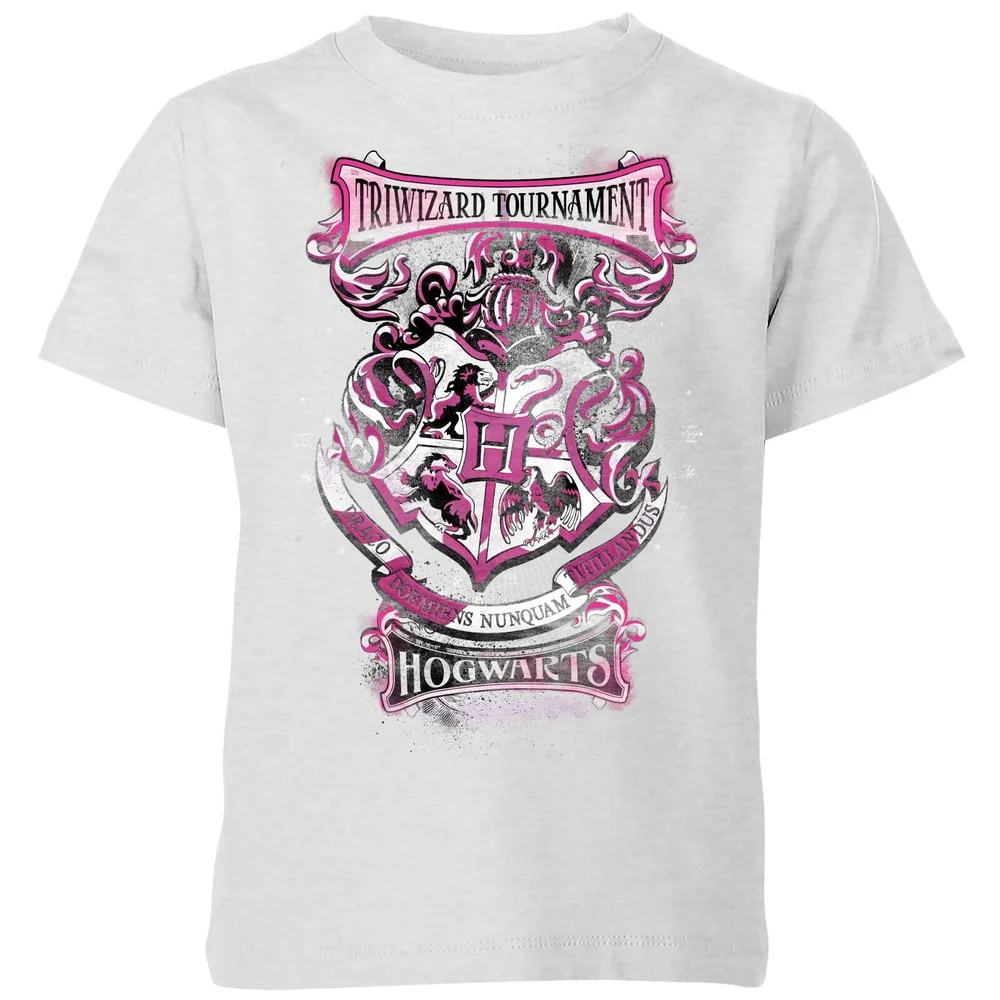 Harry Potter Triwizard Tournament Hogwarts kinder t-shirt - Grijs - 98/104 (3-4 jaar) Afbeelding 1