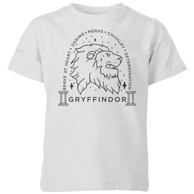 Harry Potter Gryffindor Linework kinder t-shirt - Grijs