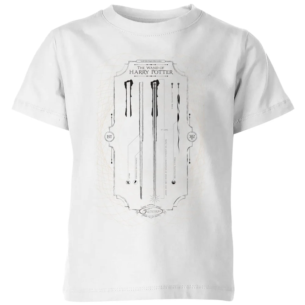 Harry Potter Wand Of Harry Potter kinder t-shirt - Wit - 98/104 (3-4 jaar) Afbeelding 1