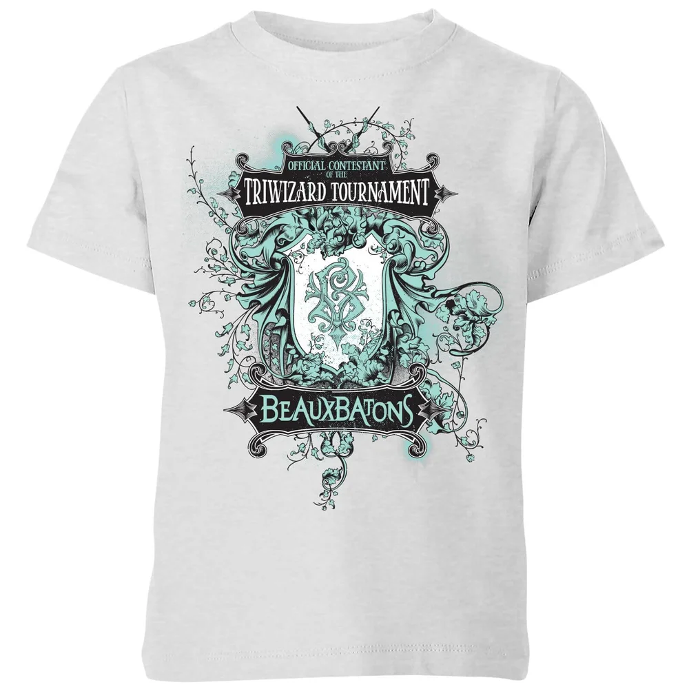 Harry Potter Triwizard Tournament Beauxbatons kinder t-shirt - Grijs - 98/104 (3-4 jaar) Afbeelding 1