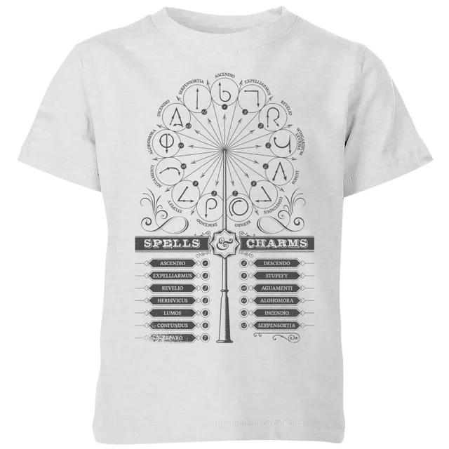 Harry Potter Spells Charms kinder t-shirt - Grijs