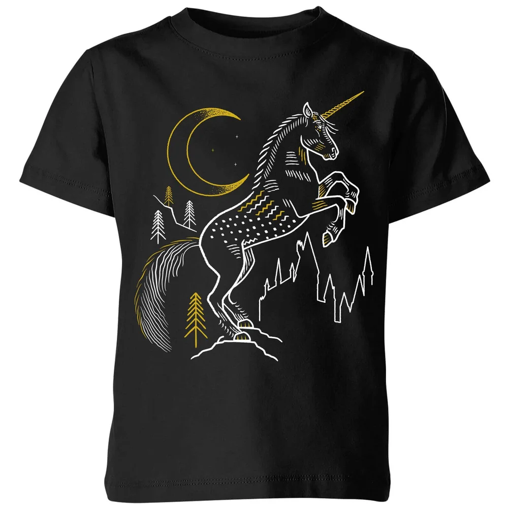 Harry Potter Unicorn kinder t-shirt - Zwart - 98/104 (3-4 jaar) Afbeelding 1