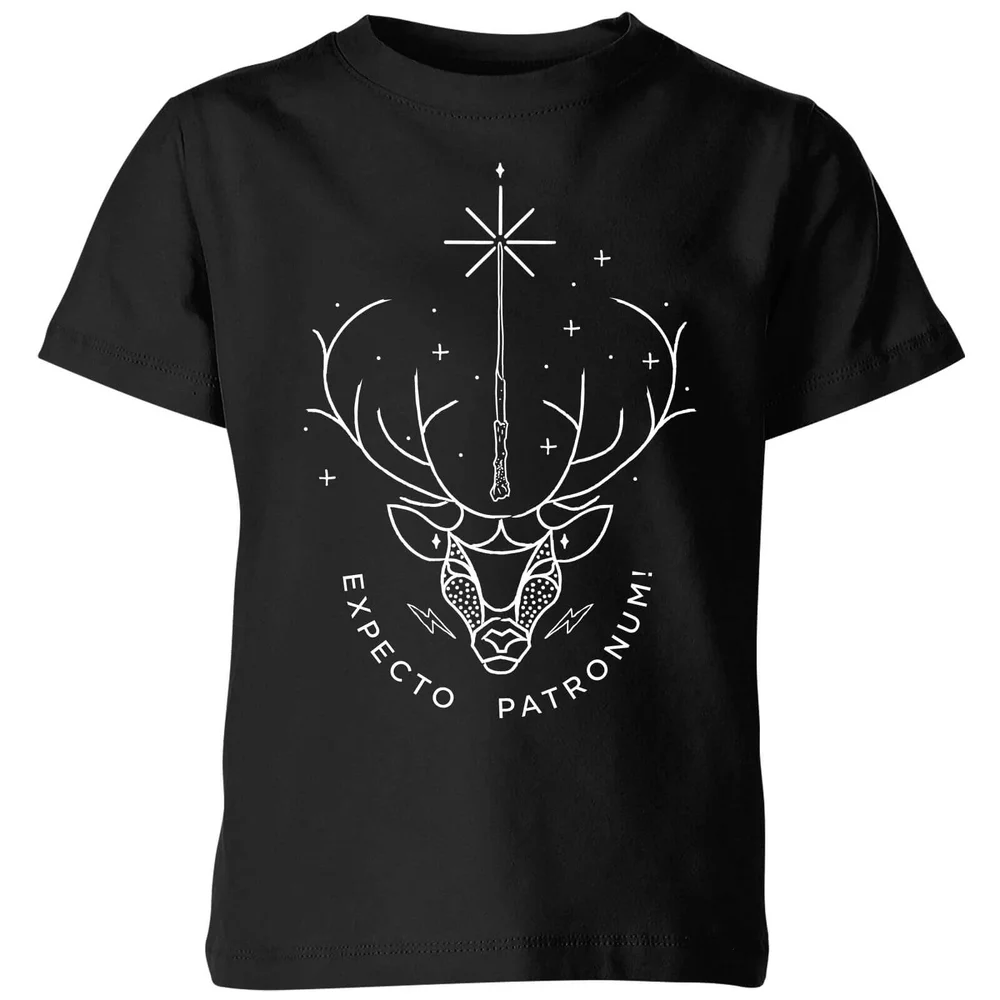 Harry Potter Expecto Patronum kinder t-shirt - Zwart - 98/104 (3-4 jaar) Afbeelding 1