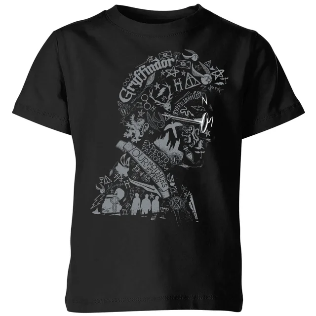 Harry Potter Harry Potter Head kinder t-shirt - Zwart