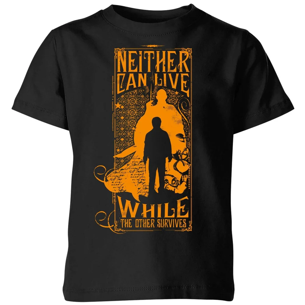 Harry Potter Neither Can Live kinder t-shirt - Zwart - 98/104 (3-4 jaar) Afbeelding 1