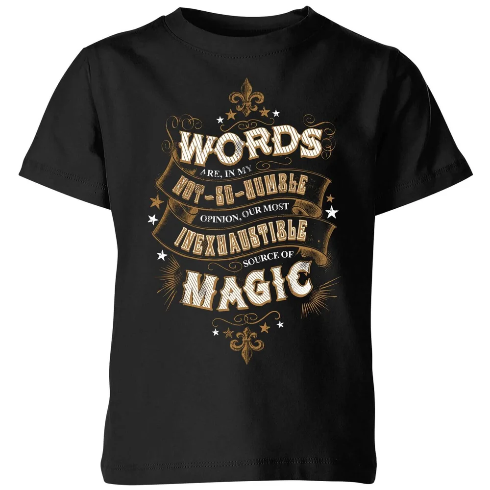 Harry Potter Words Are, In My Not So Humble Opinion kinder t-shirt - Zwart - 98/104 (3-4 jaar) Afbeelding 1