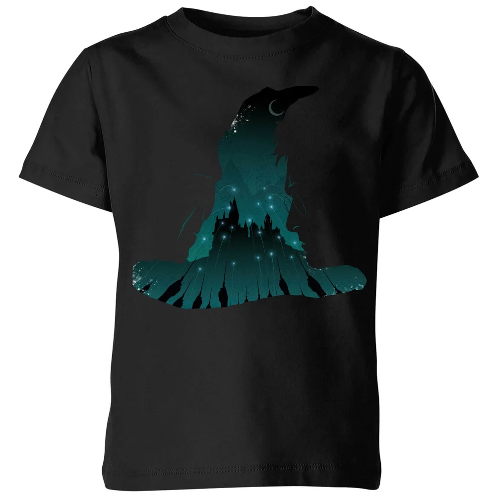 Harry Potter Sorting Hat Silhouet kinder t-shirt - Zwart - 98/104 (3-4 jaar) Afbeelding 1
