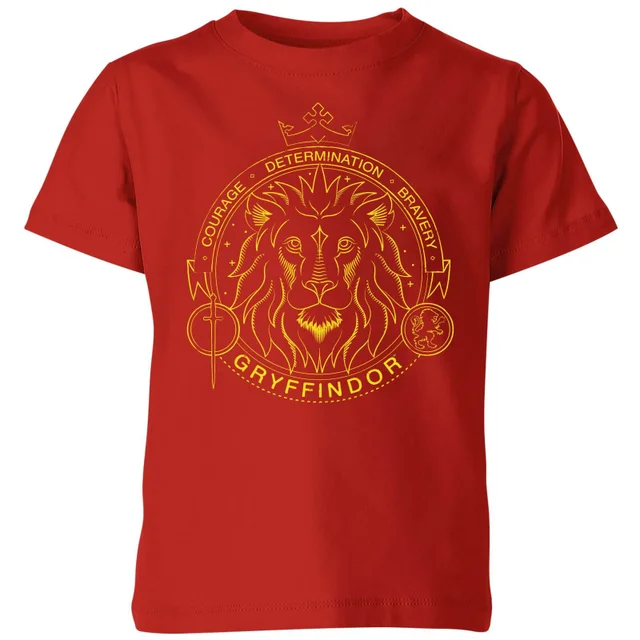 Harry Potter Gryffindor Lion Badge kinder t-shirt - Rood