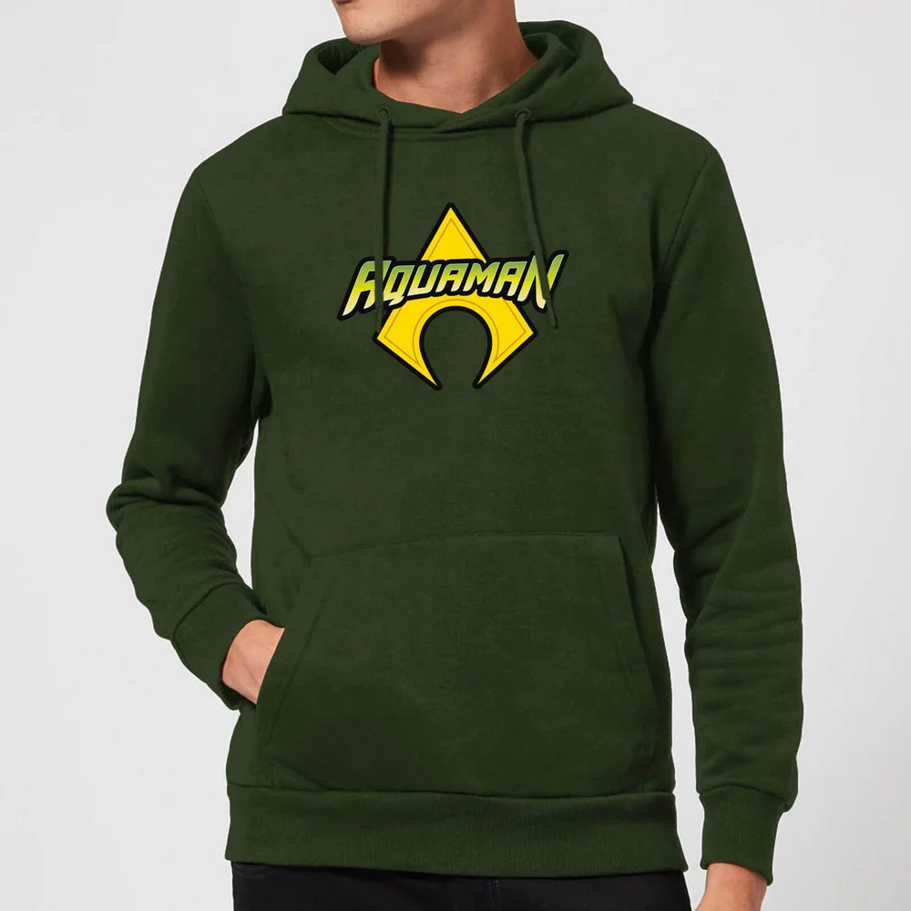 Justice League Aquaman Logo Hoodie - Forest Green - S Afbeelding 1
