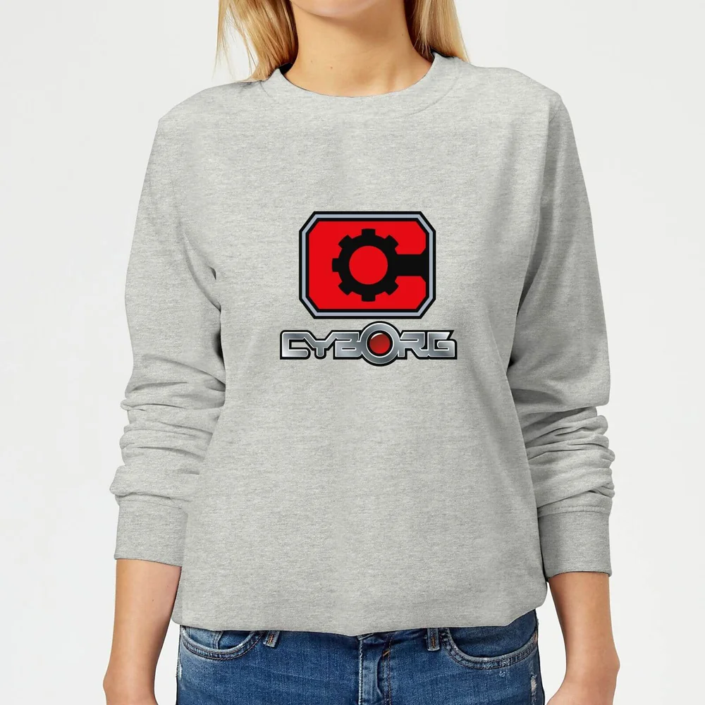 Justice League Cyborg Logo Women's Sweatshirt - Grey - 3XL - Grijs Afbeelding 1