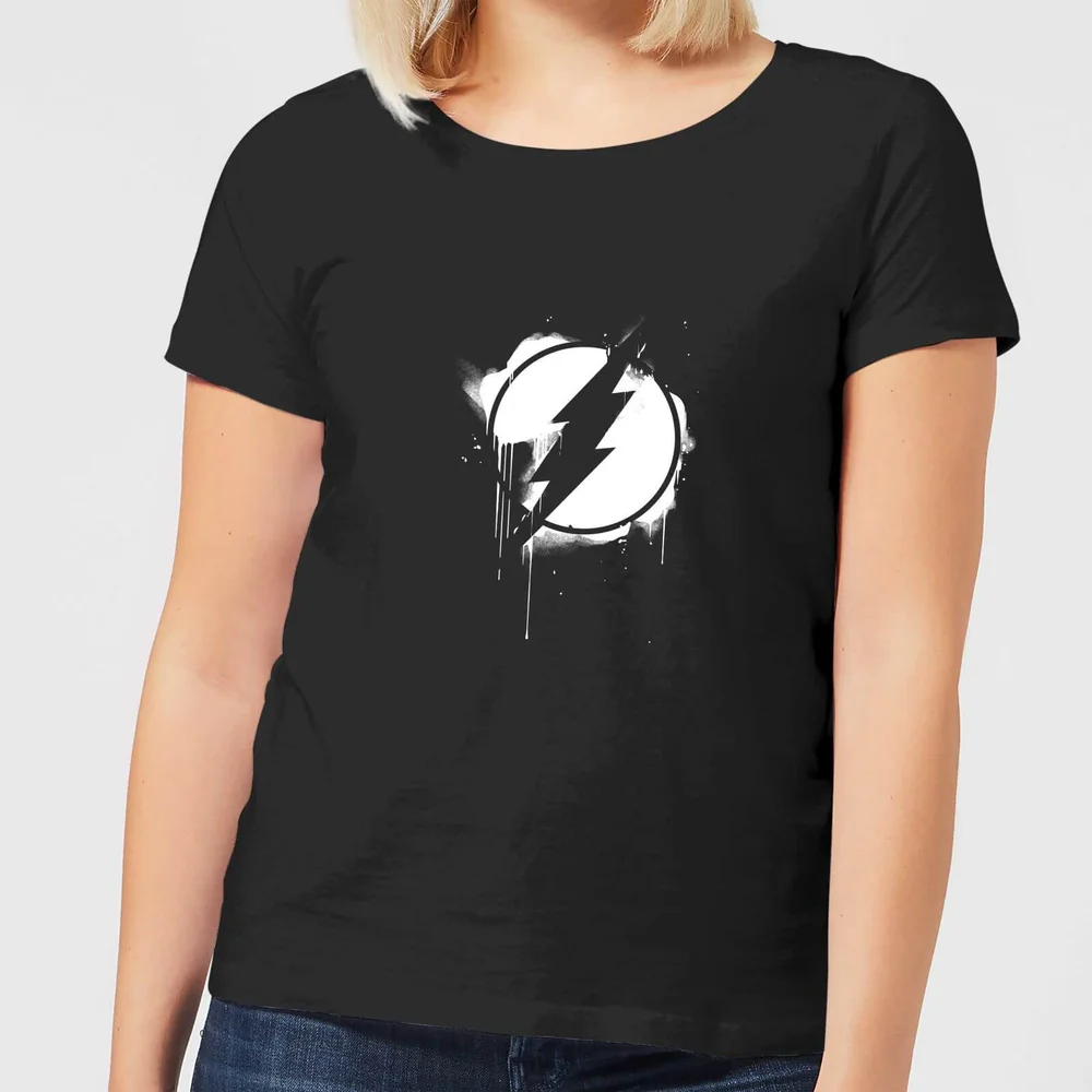 Justice League Graffiti The Flash Women's T-Shirt - Black - S Afbeelding 1