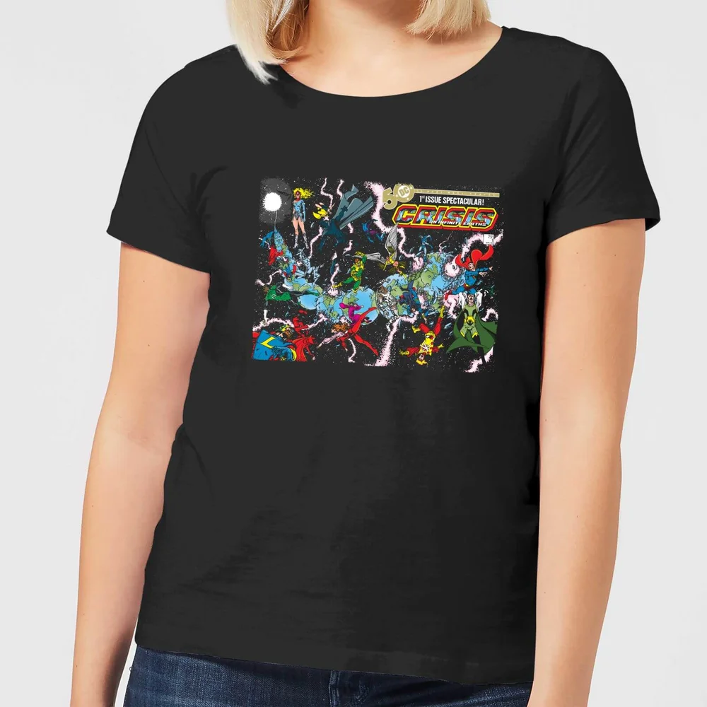 Justice League Crisis On Infinite Earths Cover Women's T-Shirt - Black - S Afbeelding 1