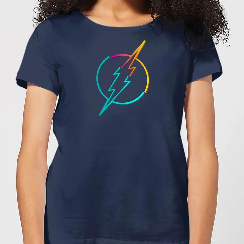 Justice League Neon Flash Women's T-Shirt - Navy - S Afbeelding 1