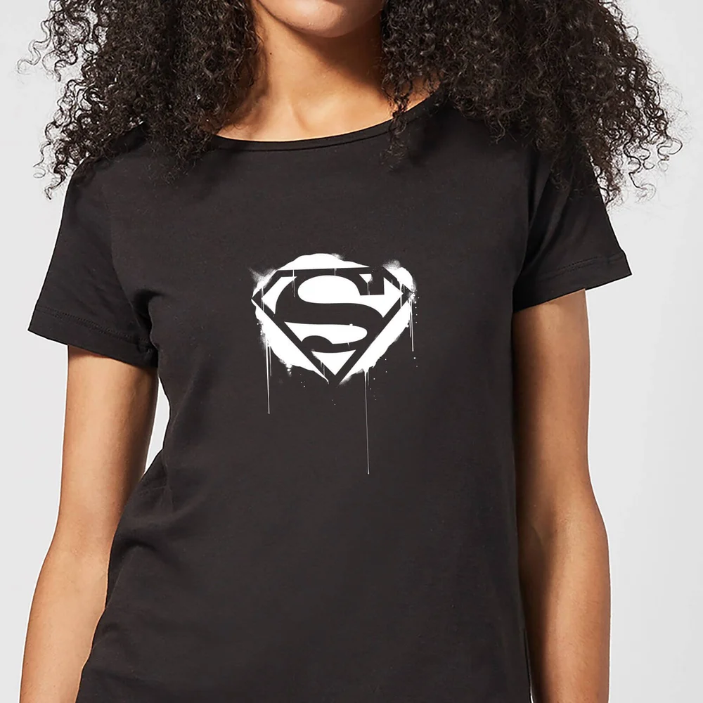 Justice League Graffiti Superman Women's T-Shirt - Black - S Afbeelding 1