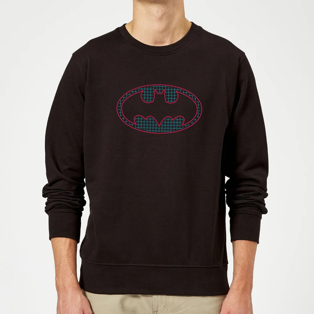 Justice League Batman Retro Grid Logo Sweatshirt - Black - S Afbeelding 1