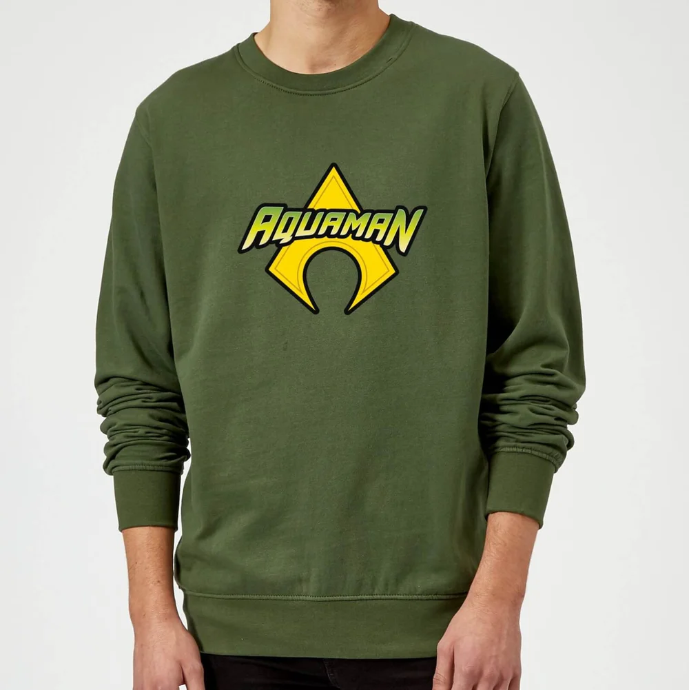 Justice League Aquaman Logo Sweatshirt - Forest Green - XL - Forest Green Afbeelding 1