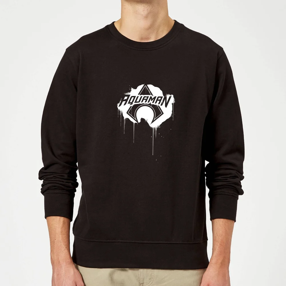 Justice League Graffiti Aquaman Sweatshirt - Black - S Afbeelding 1