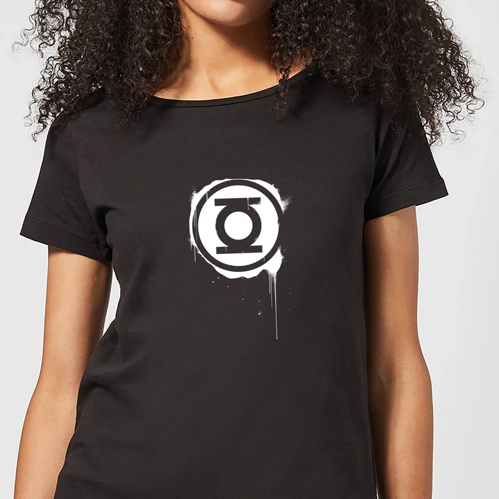 Justice League Graffiti Green Lantern Women's T-Shirt - Black - S Afbeelding 1