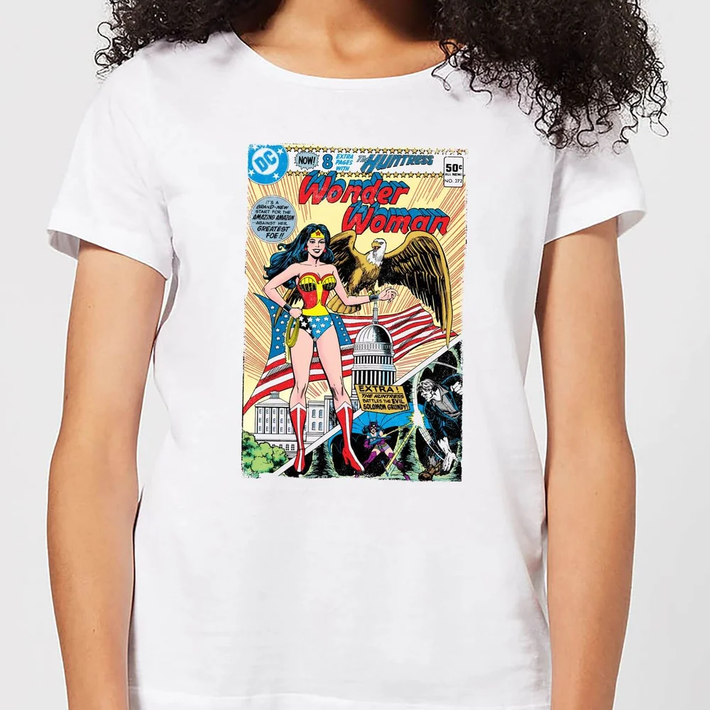 Justice League Wonder Woman Cover Women's T-Shirt - White - S Afbeelding 1