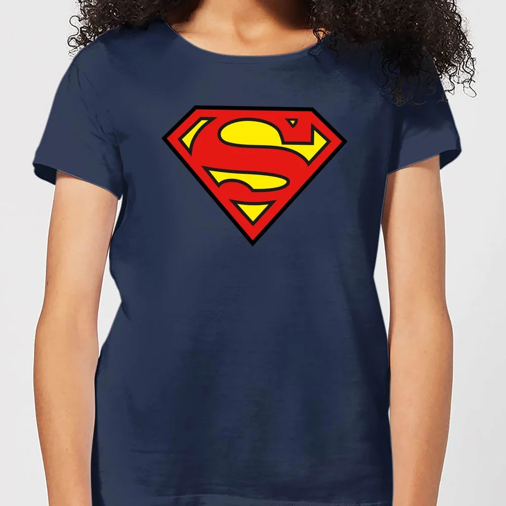 Justice League Superman Logo Women's T-Shirt - Navy - S Afbeelding 1