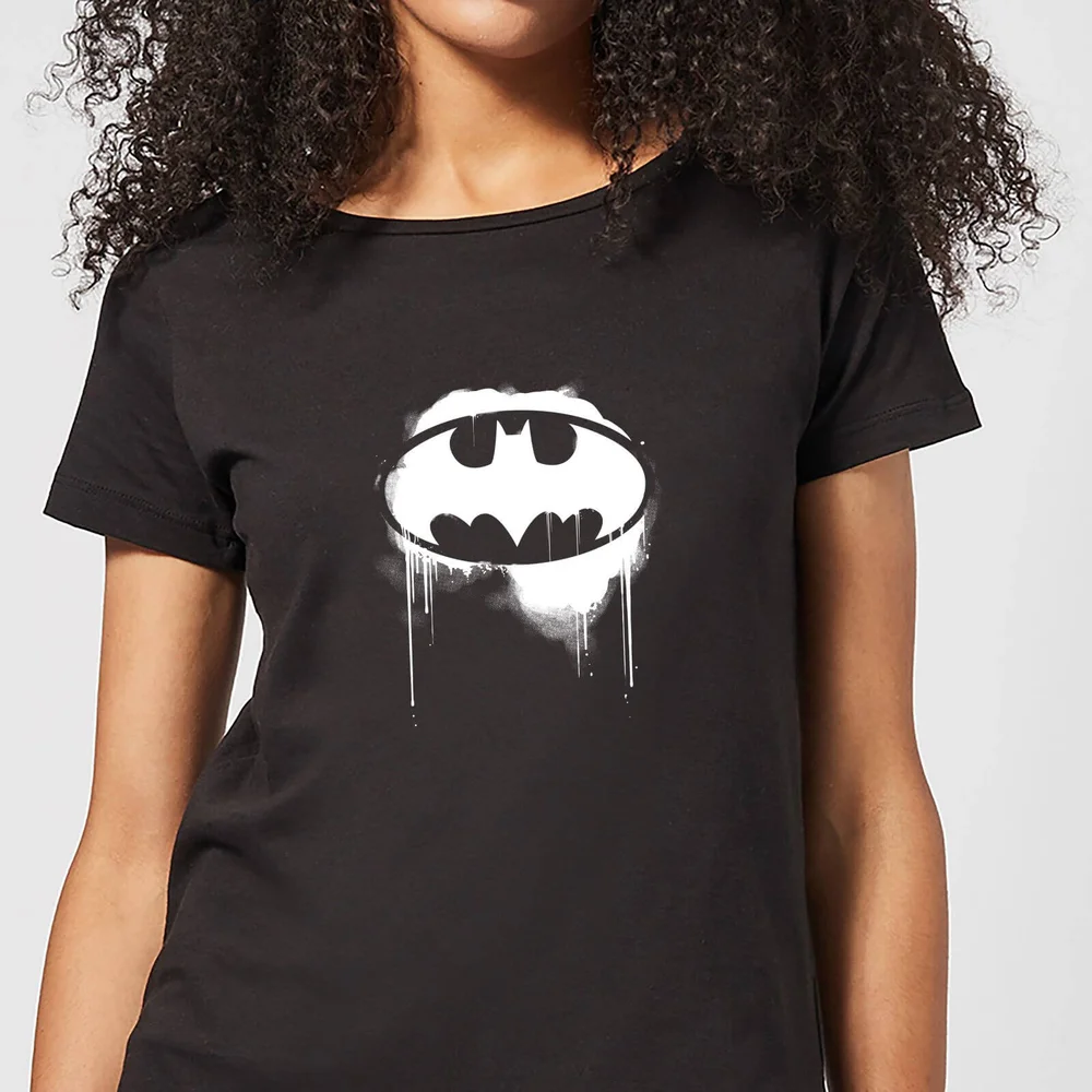 Justice League Graffiti Batman Women's T-Shirt - Black - S Afbeelding 1