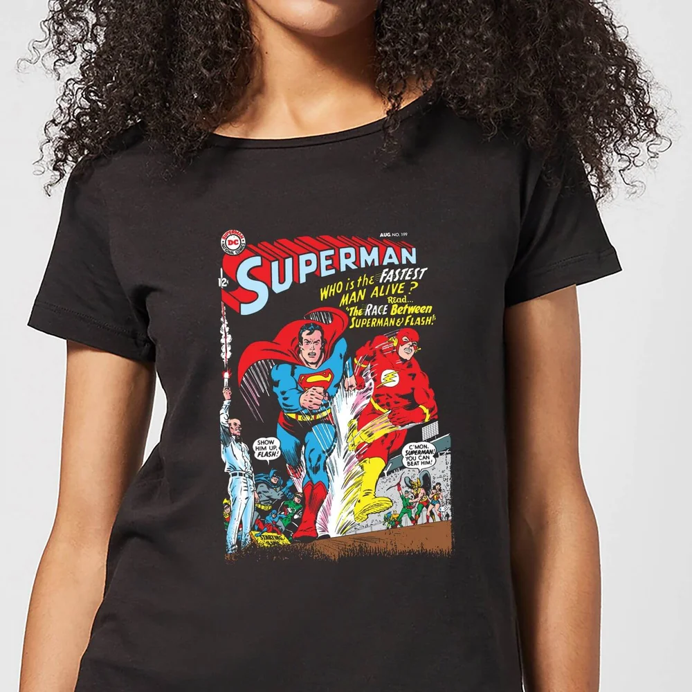Justice League Who Is The Fastest Man Alive Cover Women's T-Shirt - Black - S Afbeelding 1
